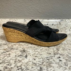 Tuscany By East Street Black cork wedges in size 8.5 Excellent condition